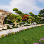Floret Town Classical Architecture Villas with Parks